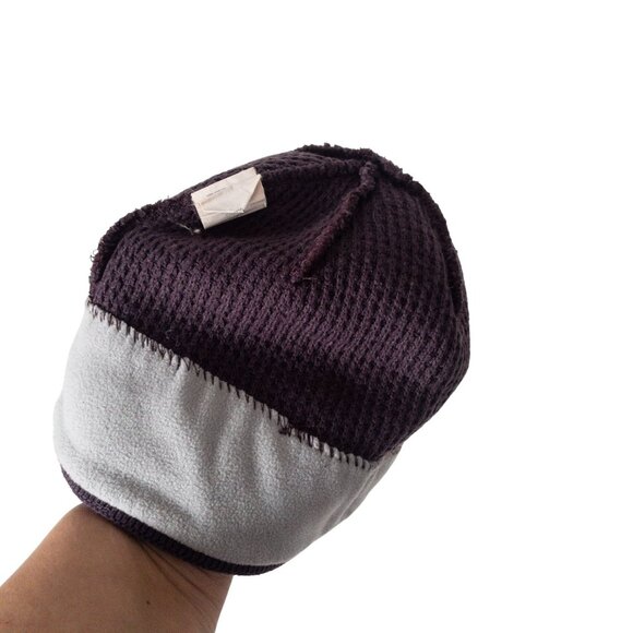 The North Face Purple Knit Beanie Hat With Fleece Lining - Picture 6 of 6